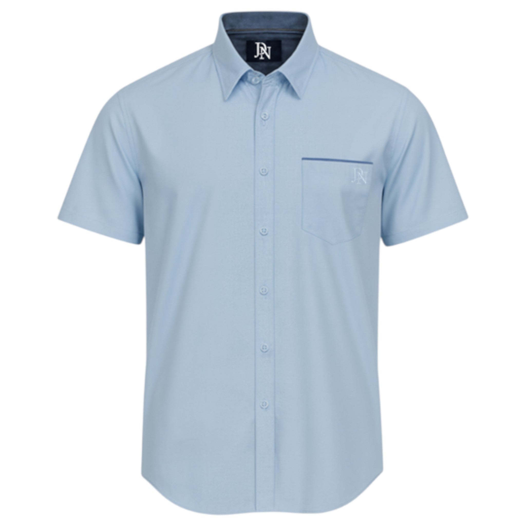 JDN men’s blue short sleeve shirt smooth touch easy care